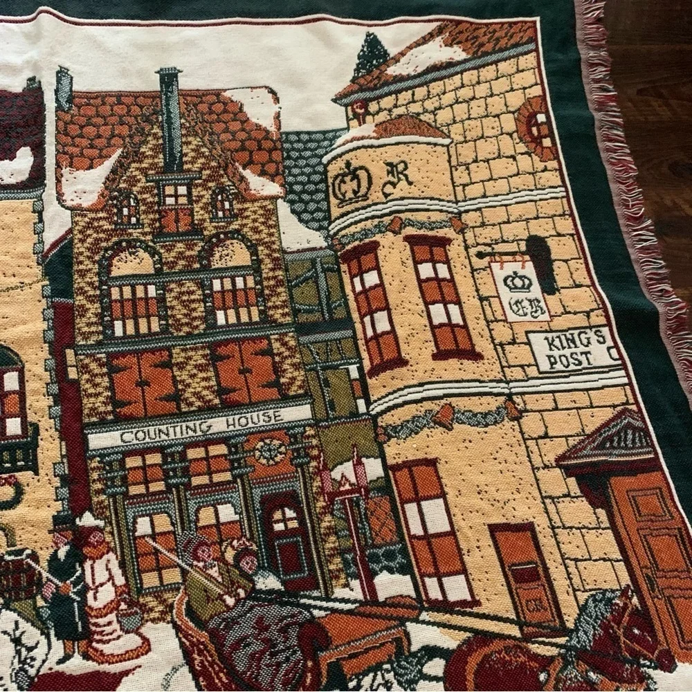 Goodwin Weavers Dept 56 Dickens Village 2nd Series Cotton Christmas Throw